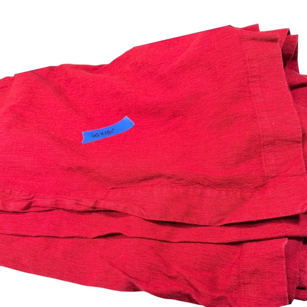 Crate & Barrel 60x120 Black Cherry Red Linden Tablecloth Textured Holiday